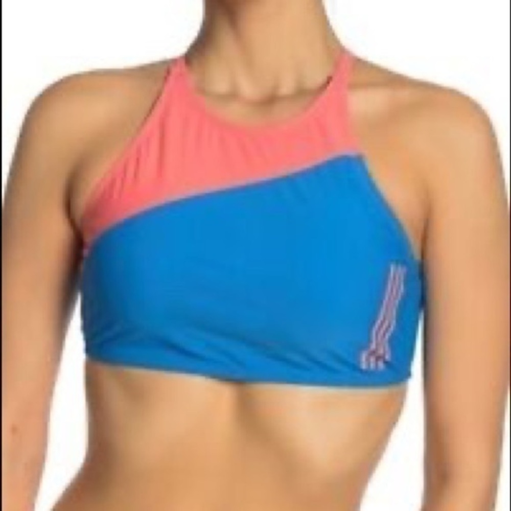 ADIDAS High Neck colorblock lace up bikini top